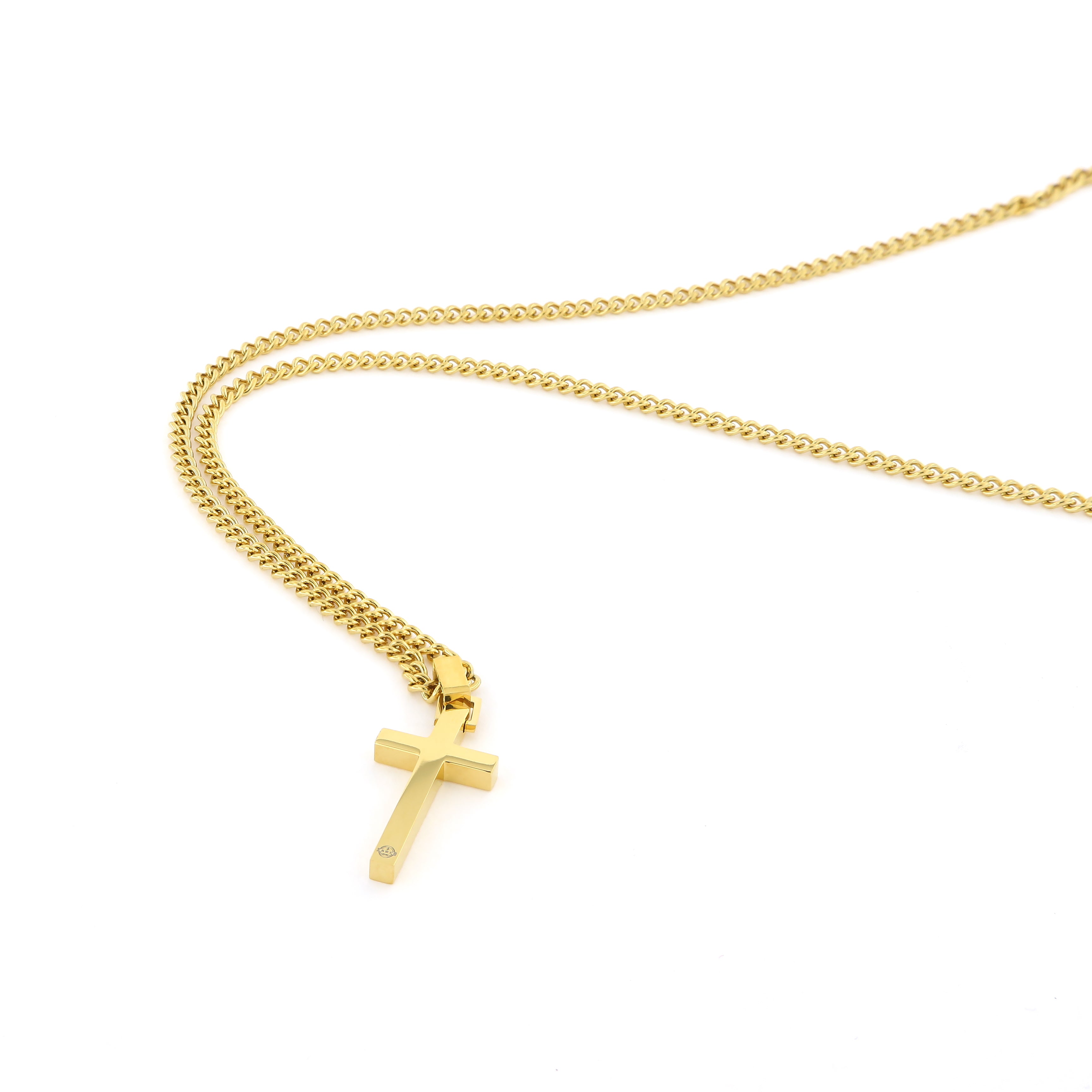 Colar Homem Cruz Dourado
